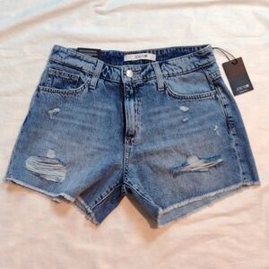 Joe's Jeans High Rise Distressed Denim Shorts Size 25 NWT